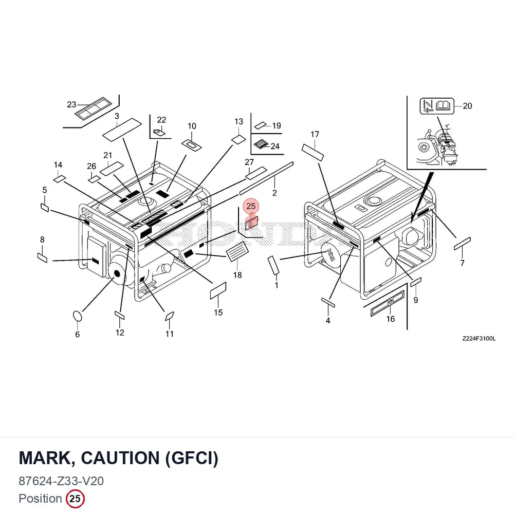 MARK, CAUTION (GFCI)