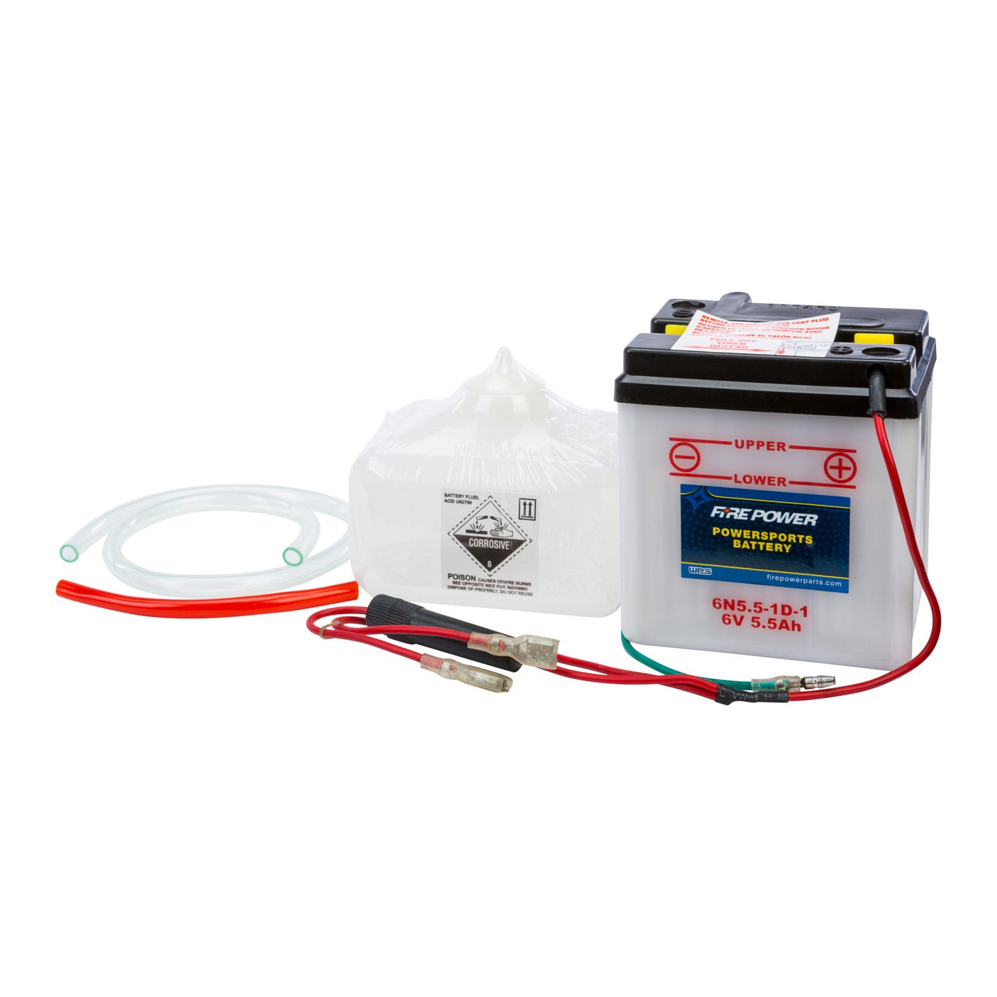 Fire Power 6V Standard Battery with Acid Pack 6N5.5-1D-1