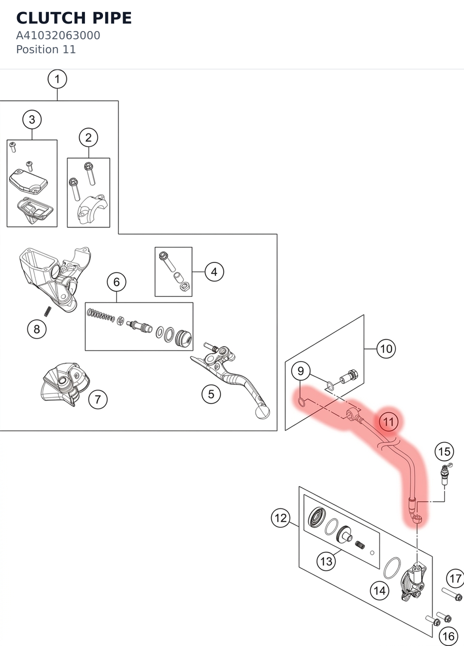 Diagram preview: CLUTCH PIPE (A41032063000)