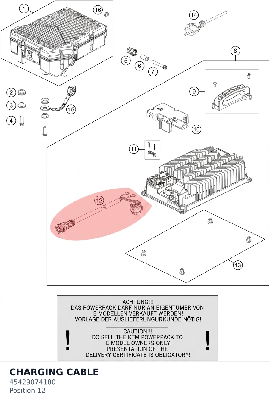 Diagram preview: CHARGING CABLE (45429074180)