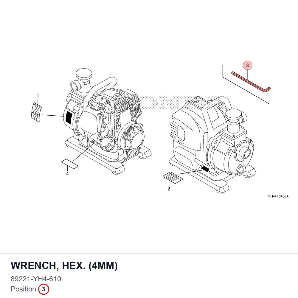 WRENCH, HEX. (4MM)