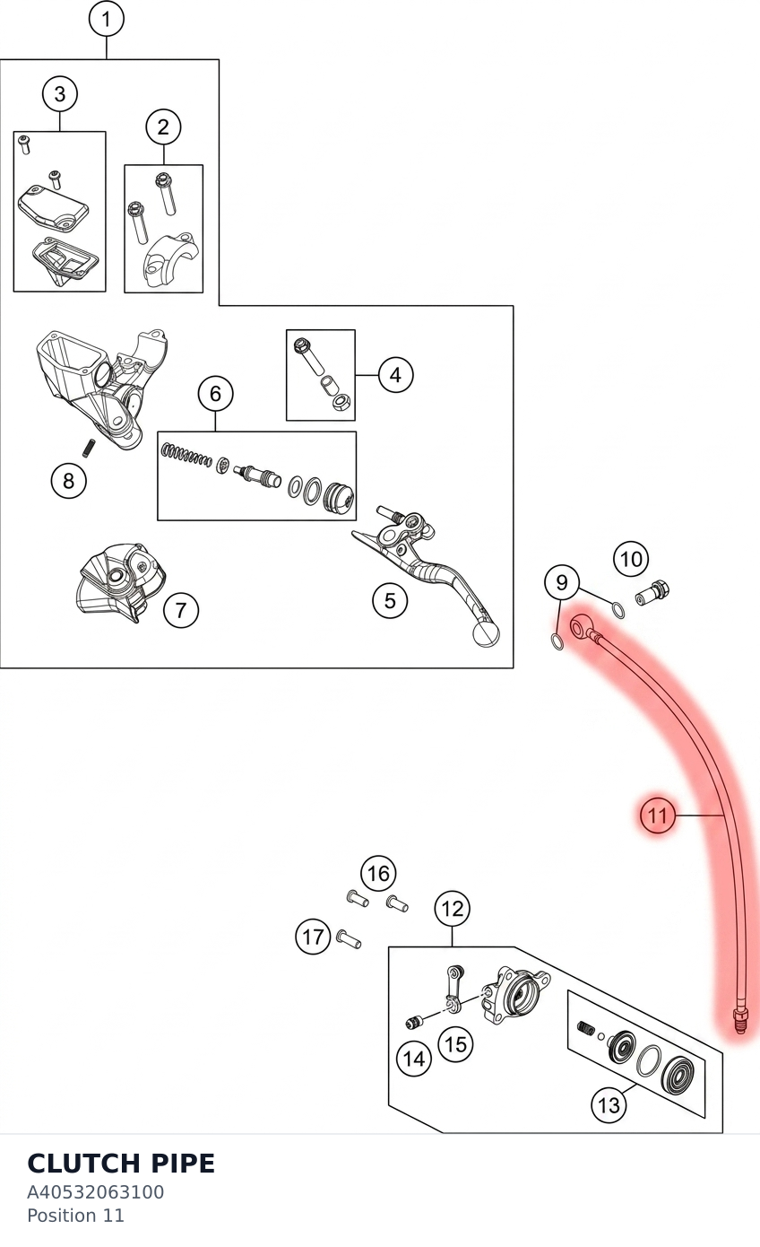 Diagram preview: CLUTCH PIPE (A40532063100)