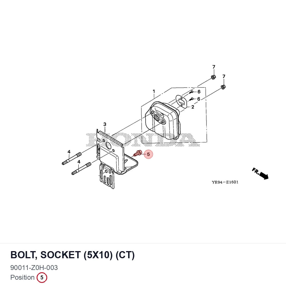 BOLT, SOCKET (5X10) (CT)