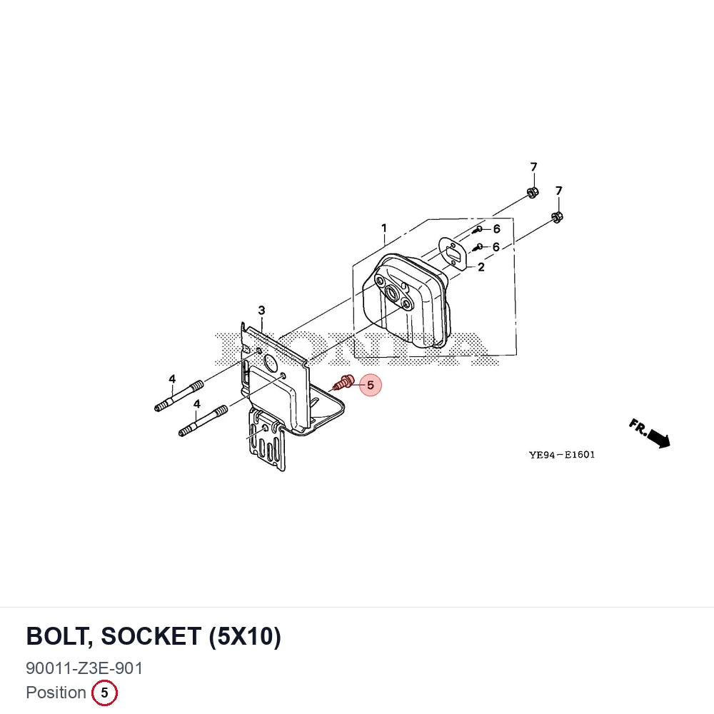 BOLT, SOCKET (5X10)