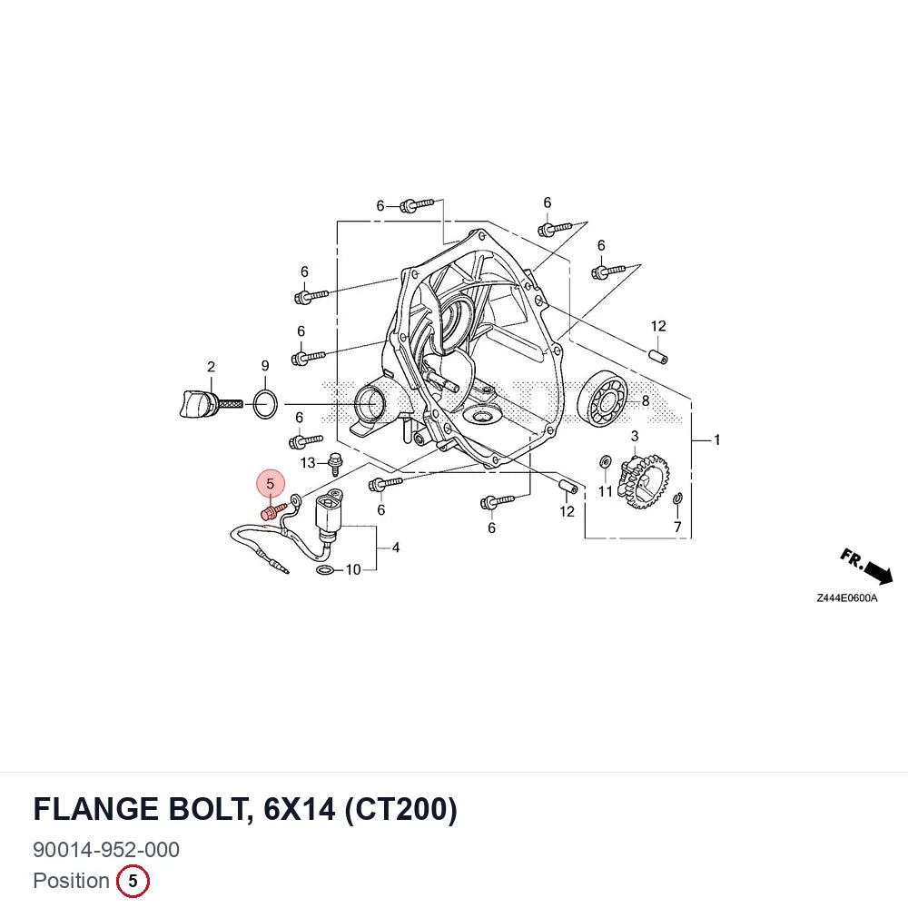 FLANGE BOLT, 6X14 (CT200)