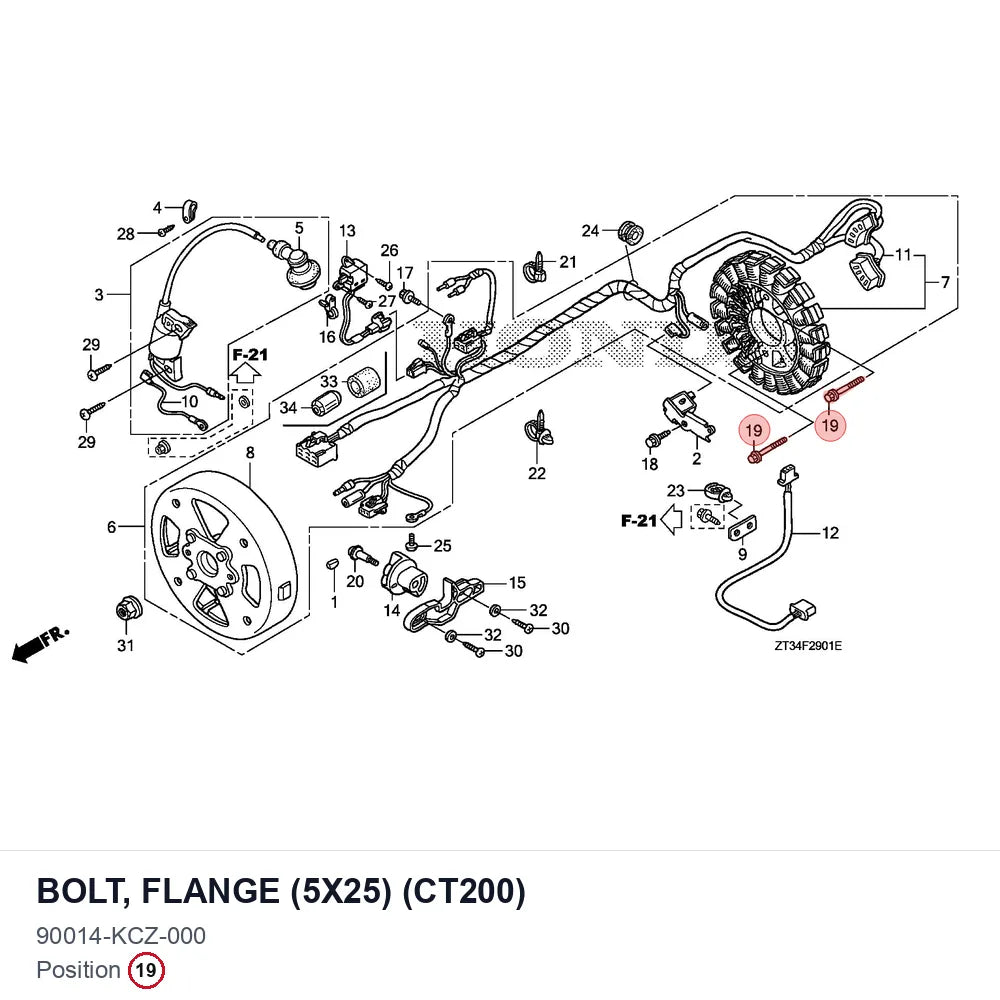 BOLT, FLANGE (5X25) (CT200)