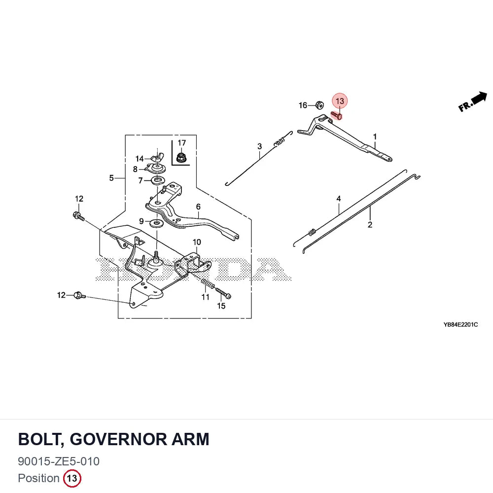 BOLT, GOVERNOR ARM