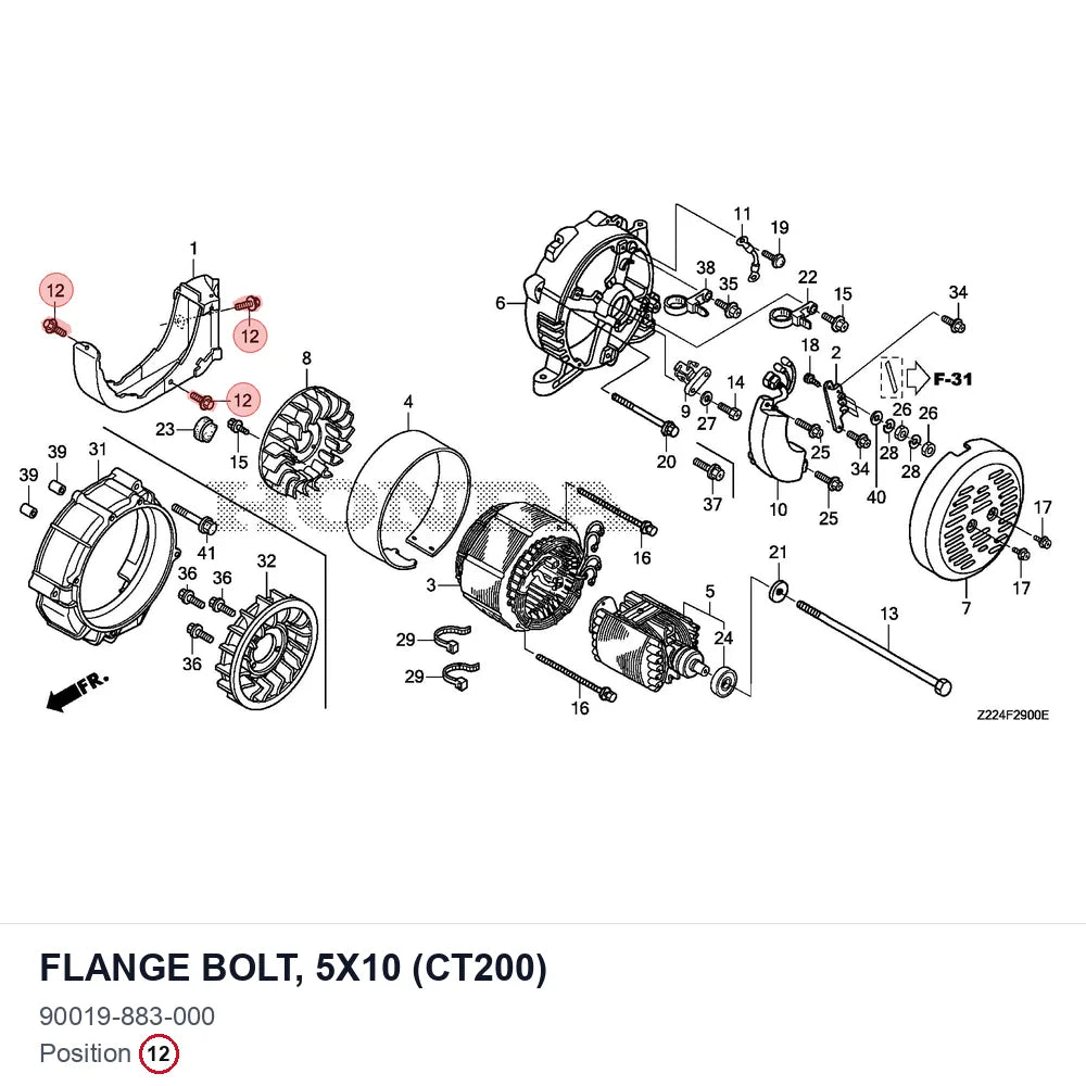 FLANGE BOLT, 5X10 (CT200)