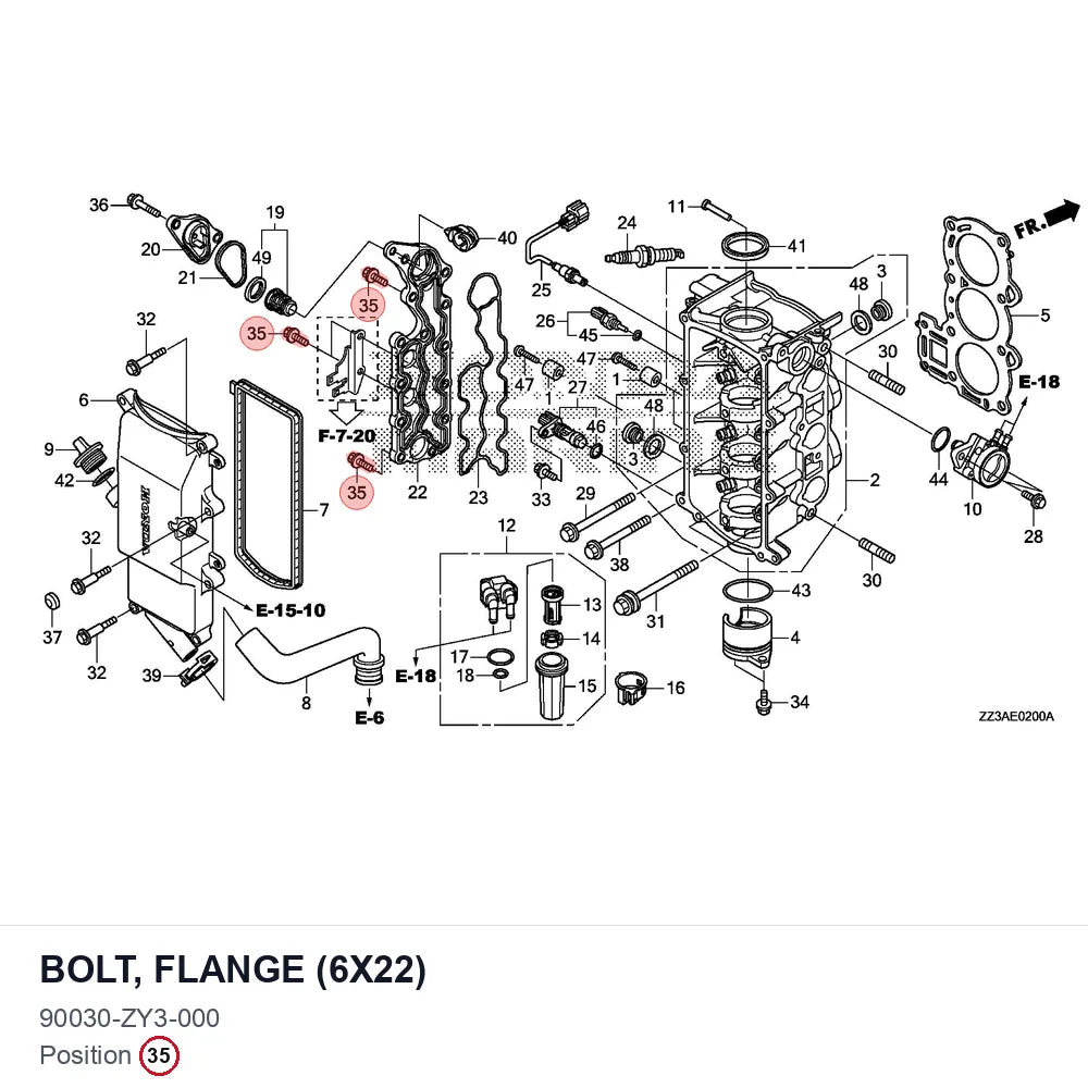 BOLT, FLANGE (6X22)