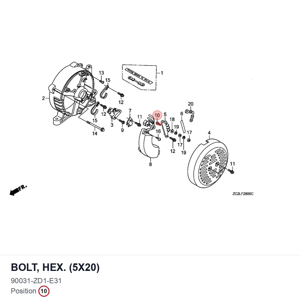 BOLT, HEX. (5X20)