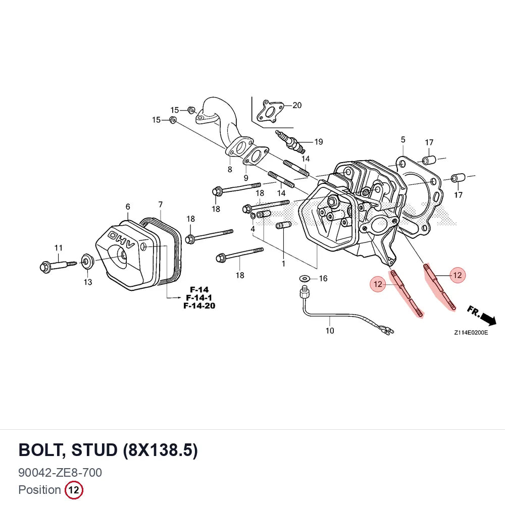 BOLT, STUD (8X138.5)