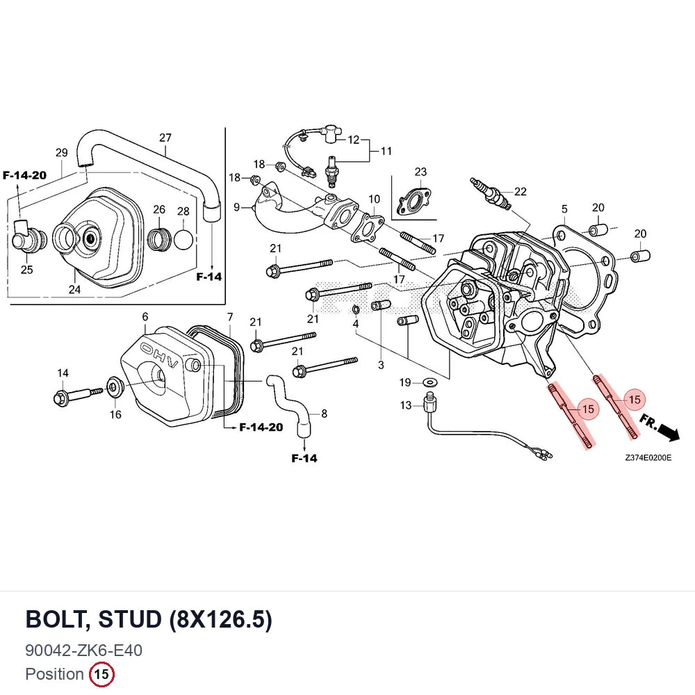 BOLT, STUD (8X126.5)