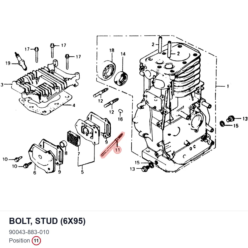 BOLT, STUD (6X95)