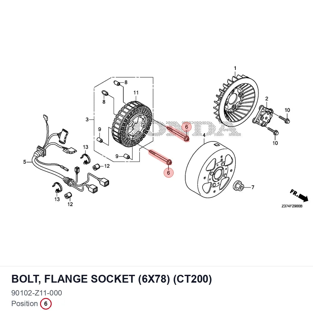 BOLT, FLANGE SOCKET (6X78) (CT200)