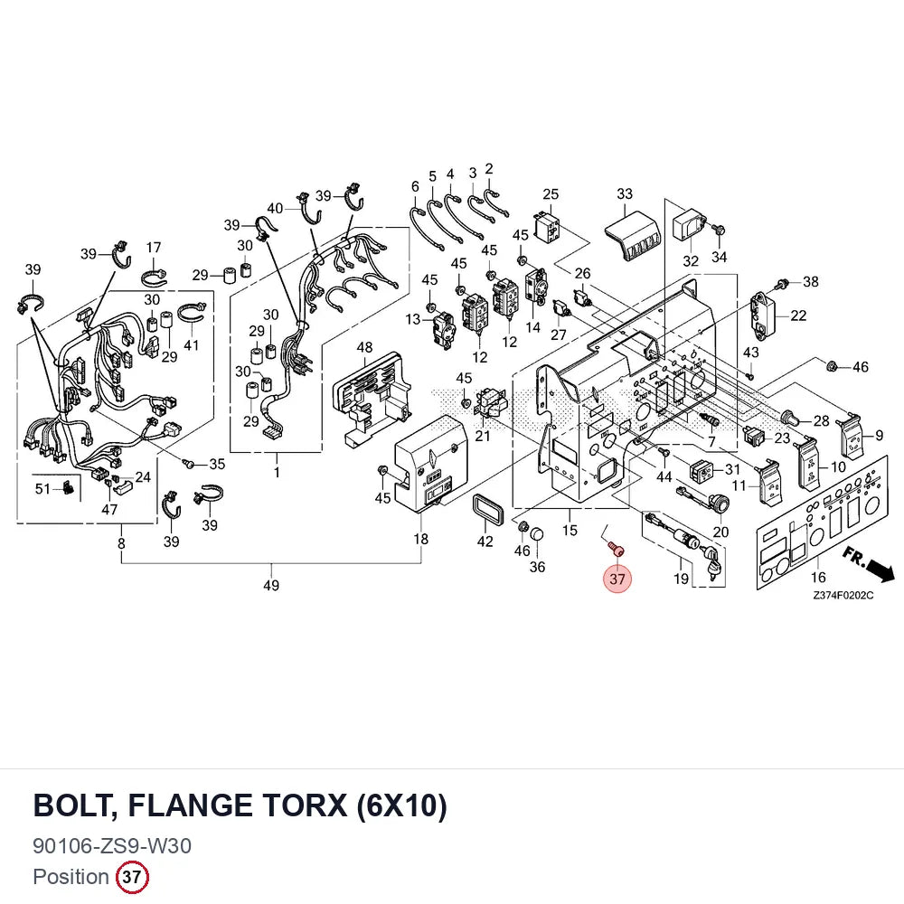 BOLT, FLANGE TORX (6X10)