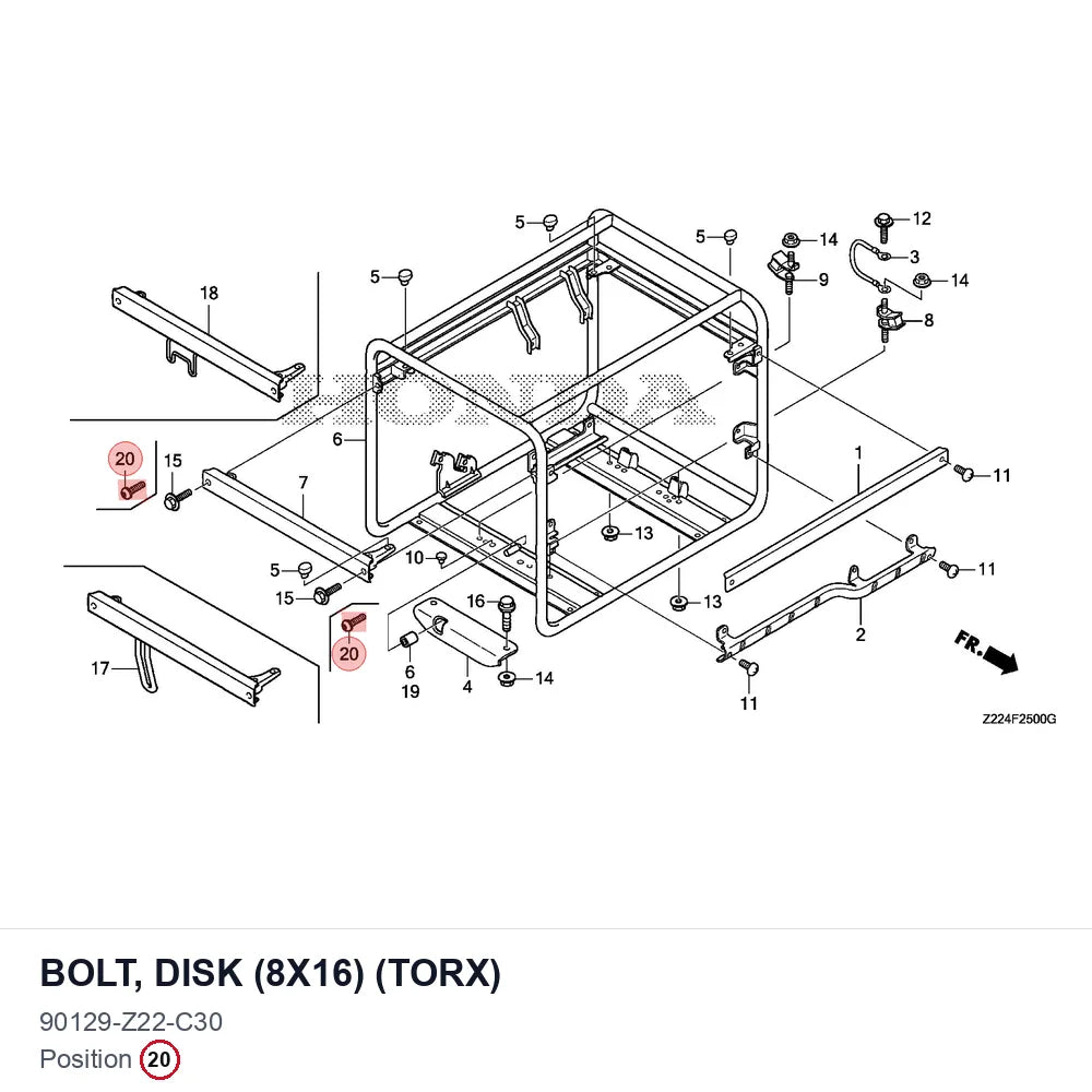 BOLT, DISK (8X16) (TORX)