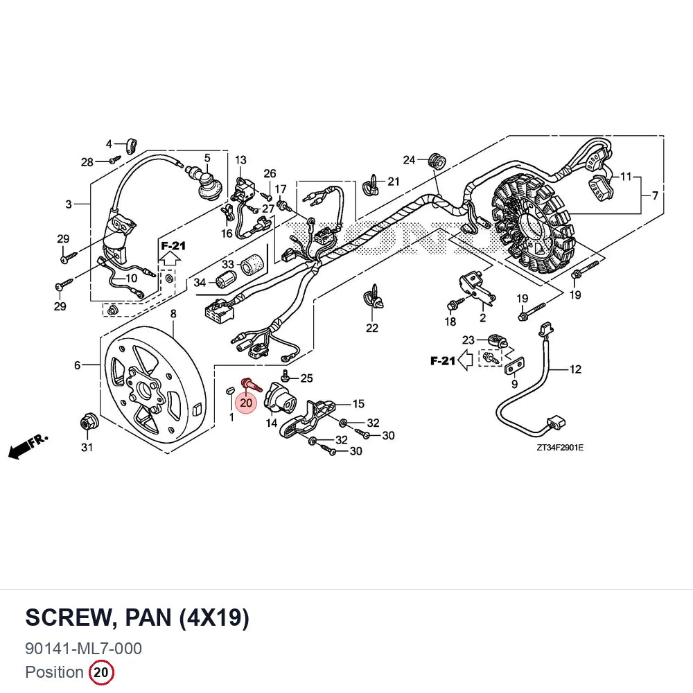 SCREW, PAN (4X19)