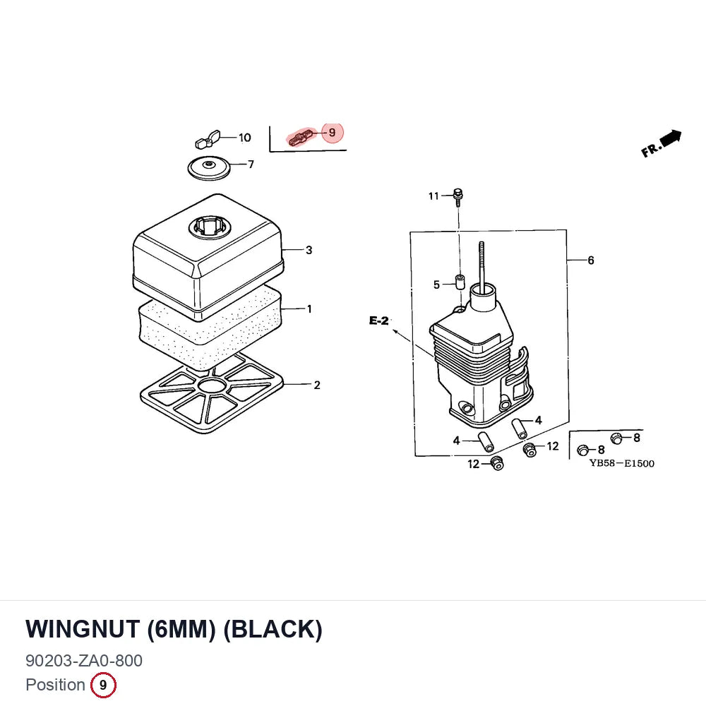 WINGNUT (6MM) (BLACK)