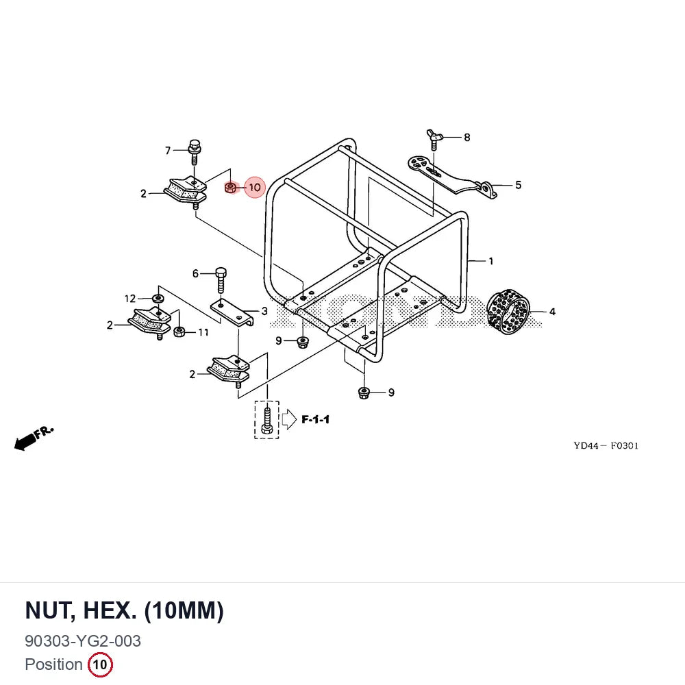 NUT, HEX. (10MM)
