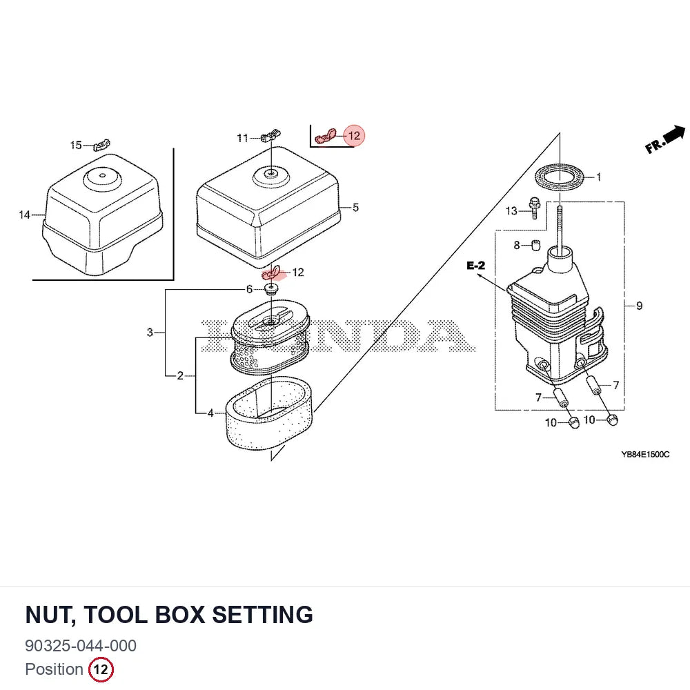 NUT, TOOL BOX SETTING