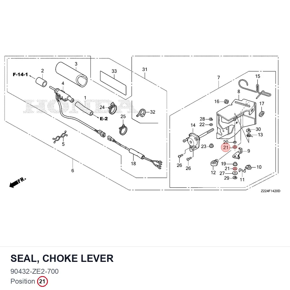 SEAL, CHOKE LEVER