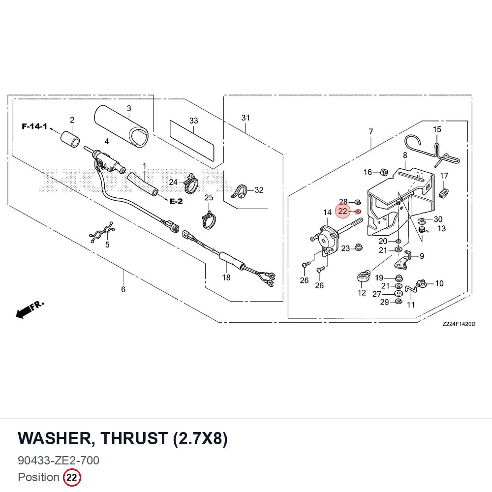 WASHER, THRUST (2.7X8)