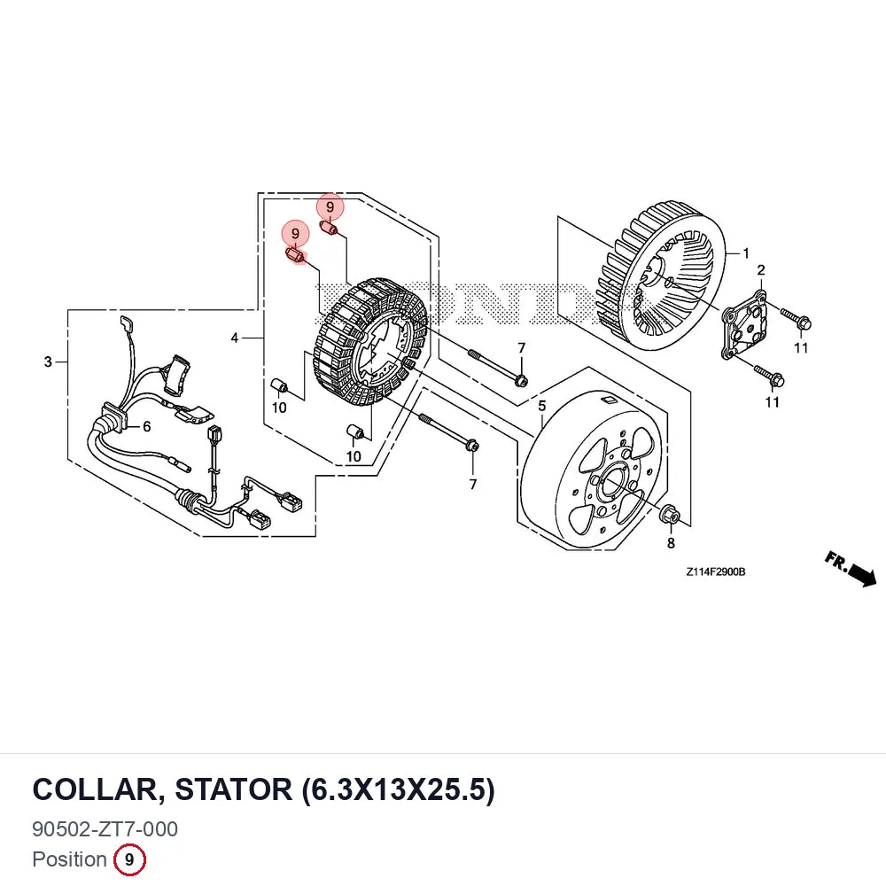 COLLAR, STATOR (6.3X13X25.5)