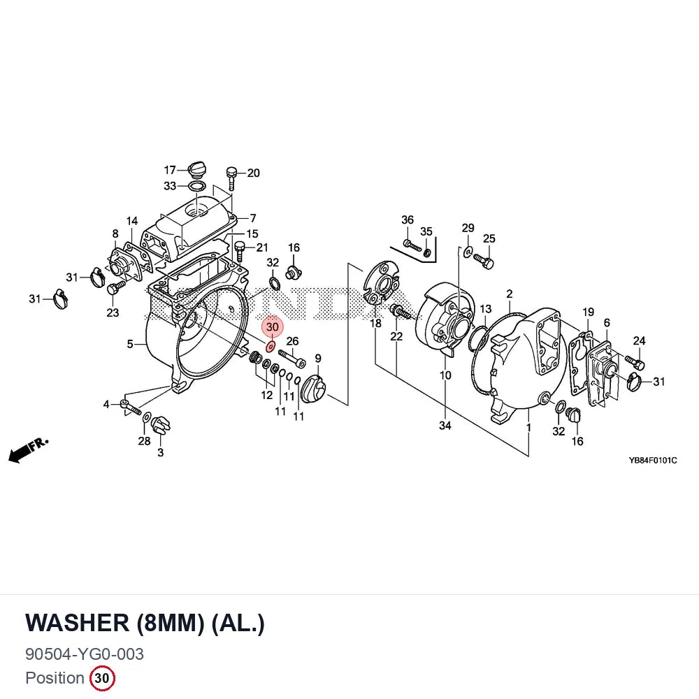 WASHER (8MM) (AL.)