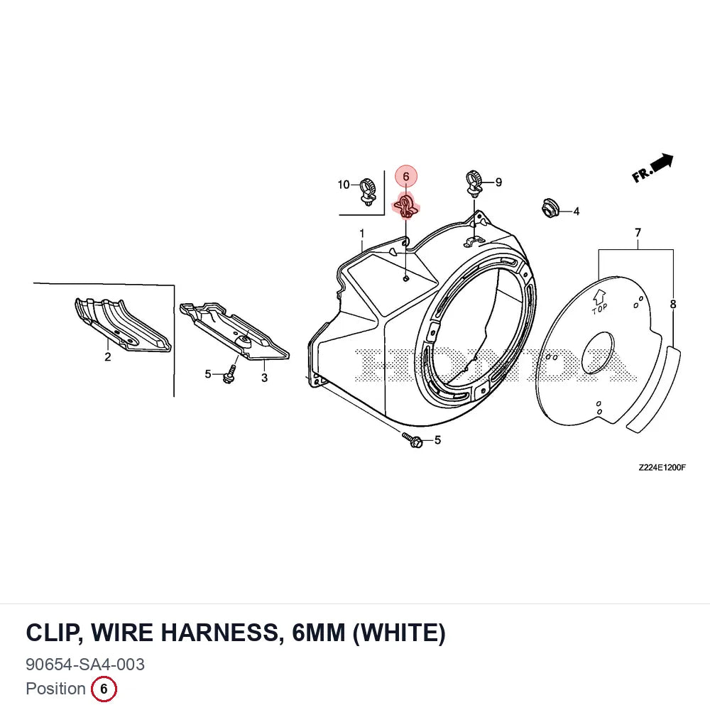 Clip, Wire Harness, 6MM (White)