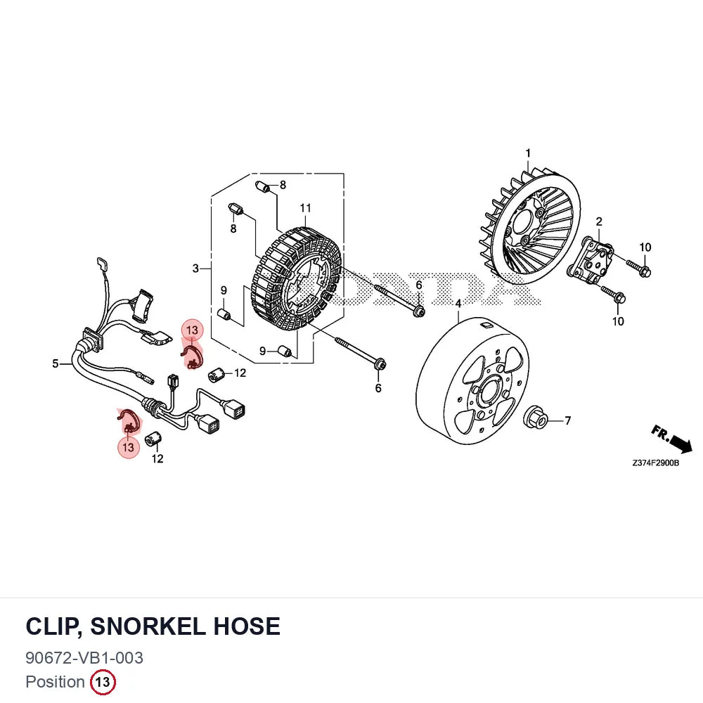 CLIP, SNORKEL HOSE
