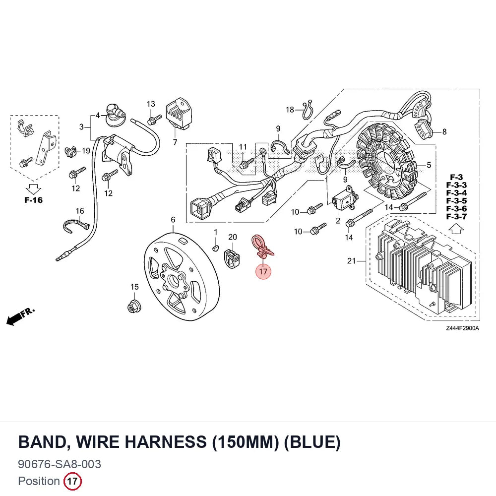 BAND, WIRE HARNESS (150MM) (BLUE)
