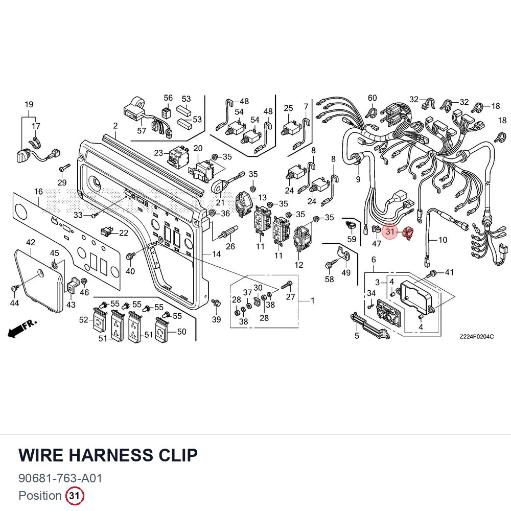 Wire harness clip