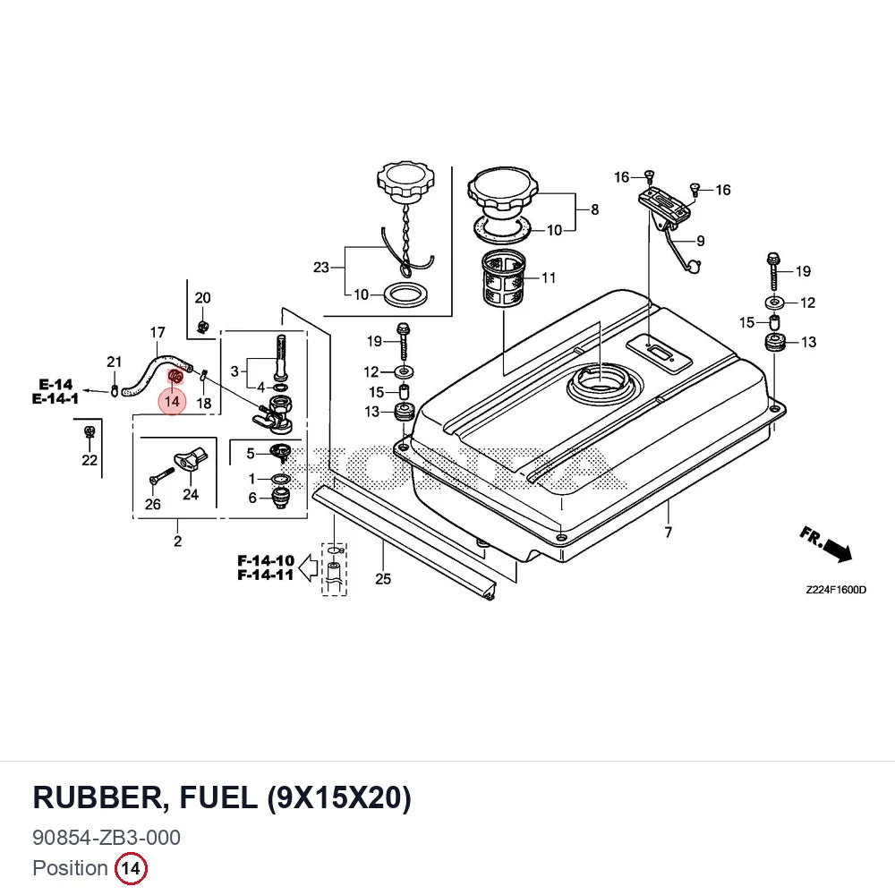 RUBBER, FUEL (9X15X20)