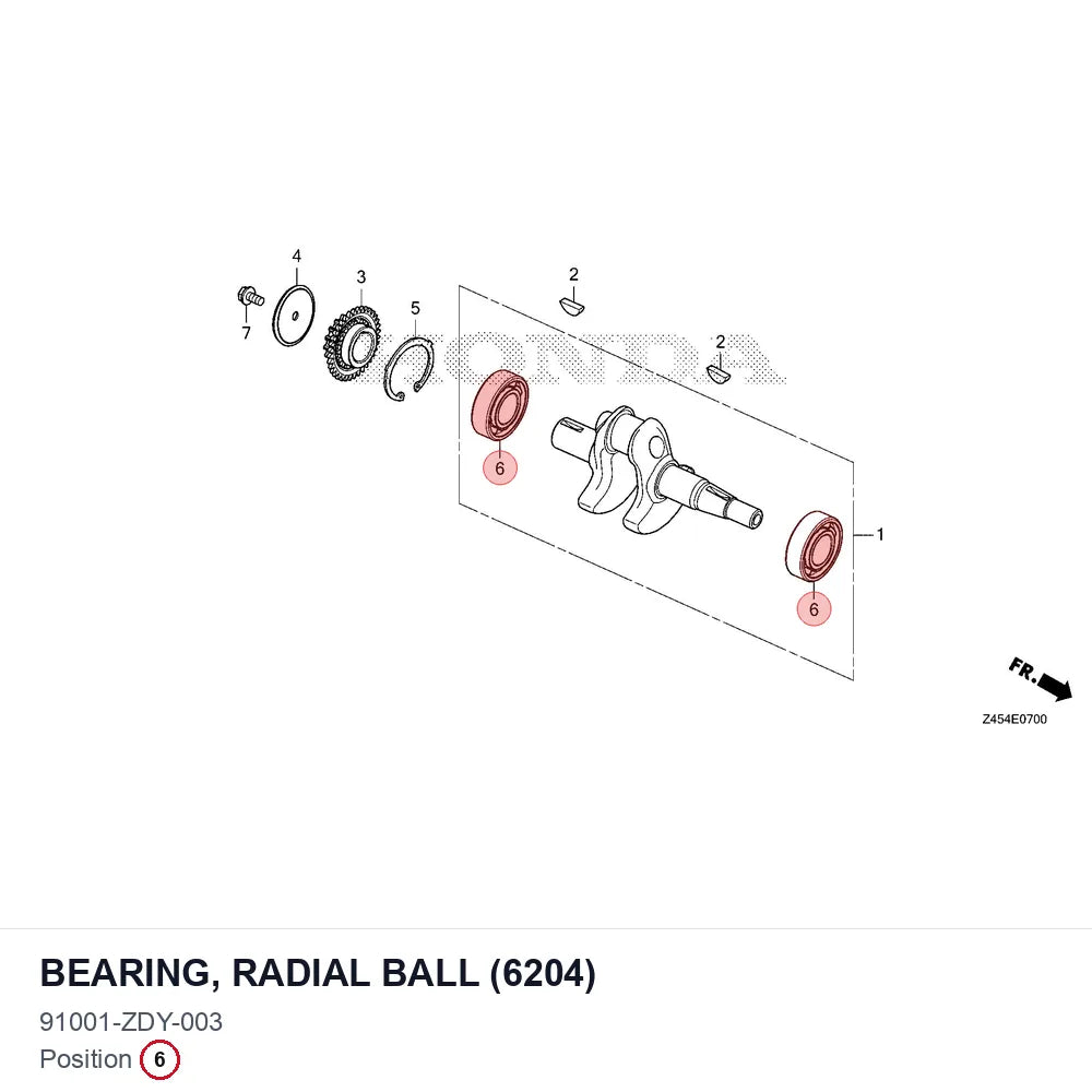 BEARING, RADIAL BALL (6204)