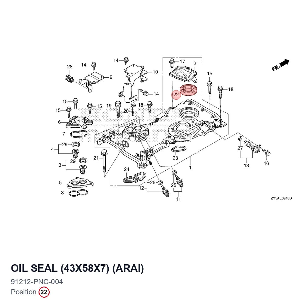 OIL SEAL (43X58X7) (ARAI)