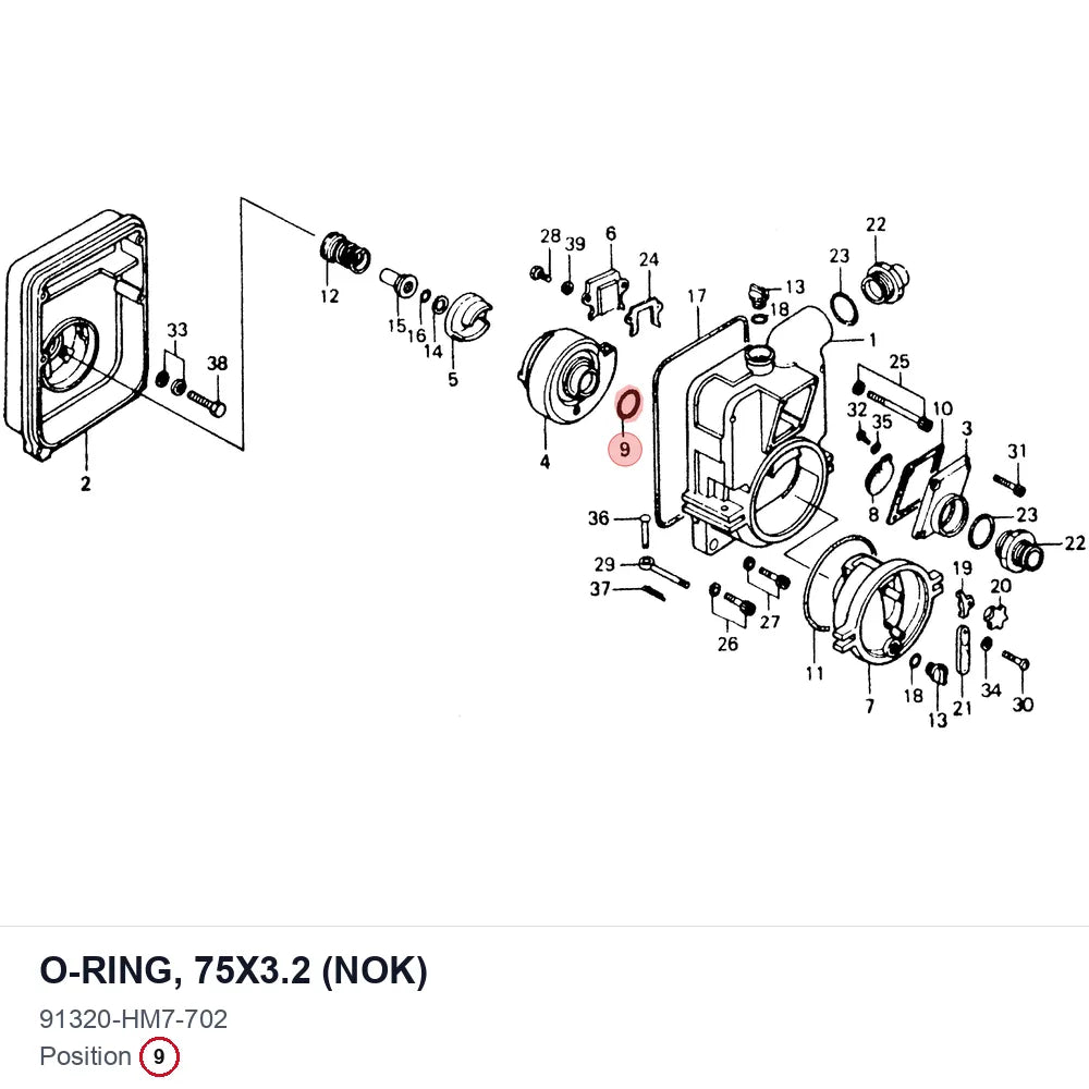 O-RING, 75X3.2 (NOK)