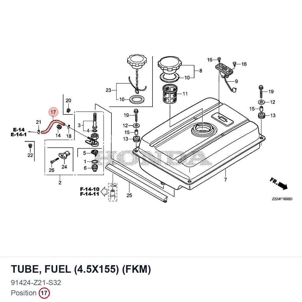 TUBE, FUEL (4.5X155) (FKM)