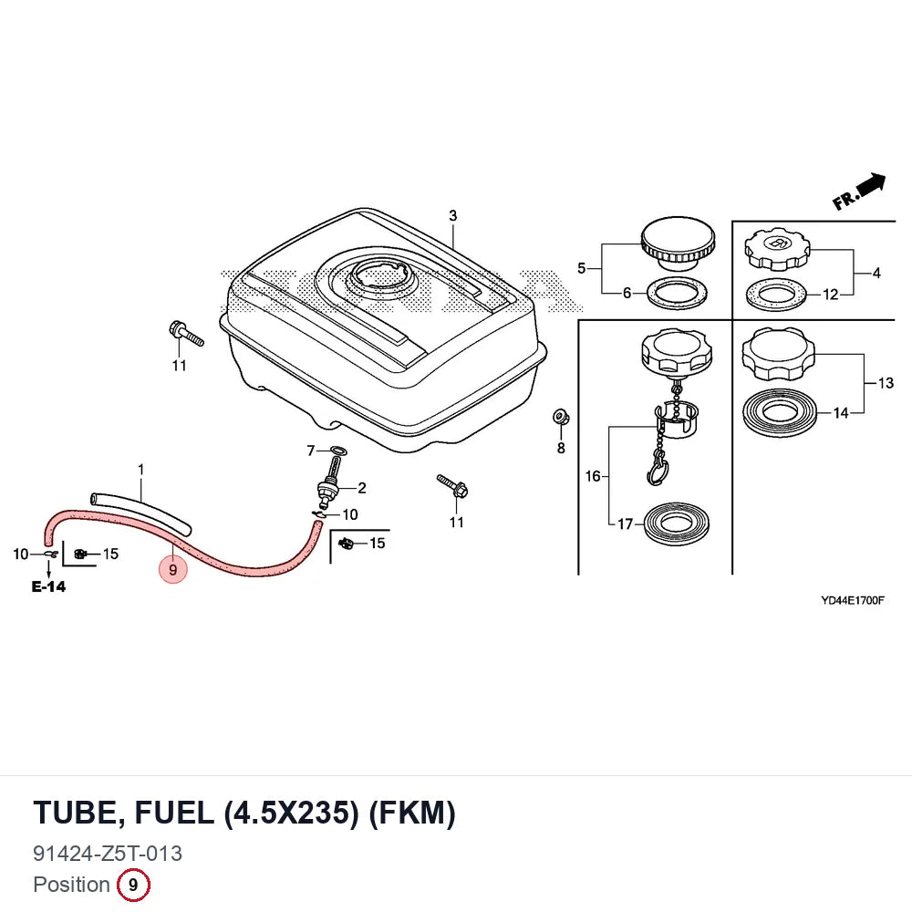 TUBE, FUEL (4.5X235) (FKM)