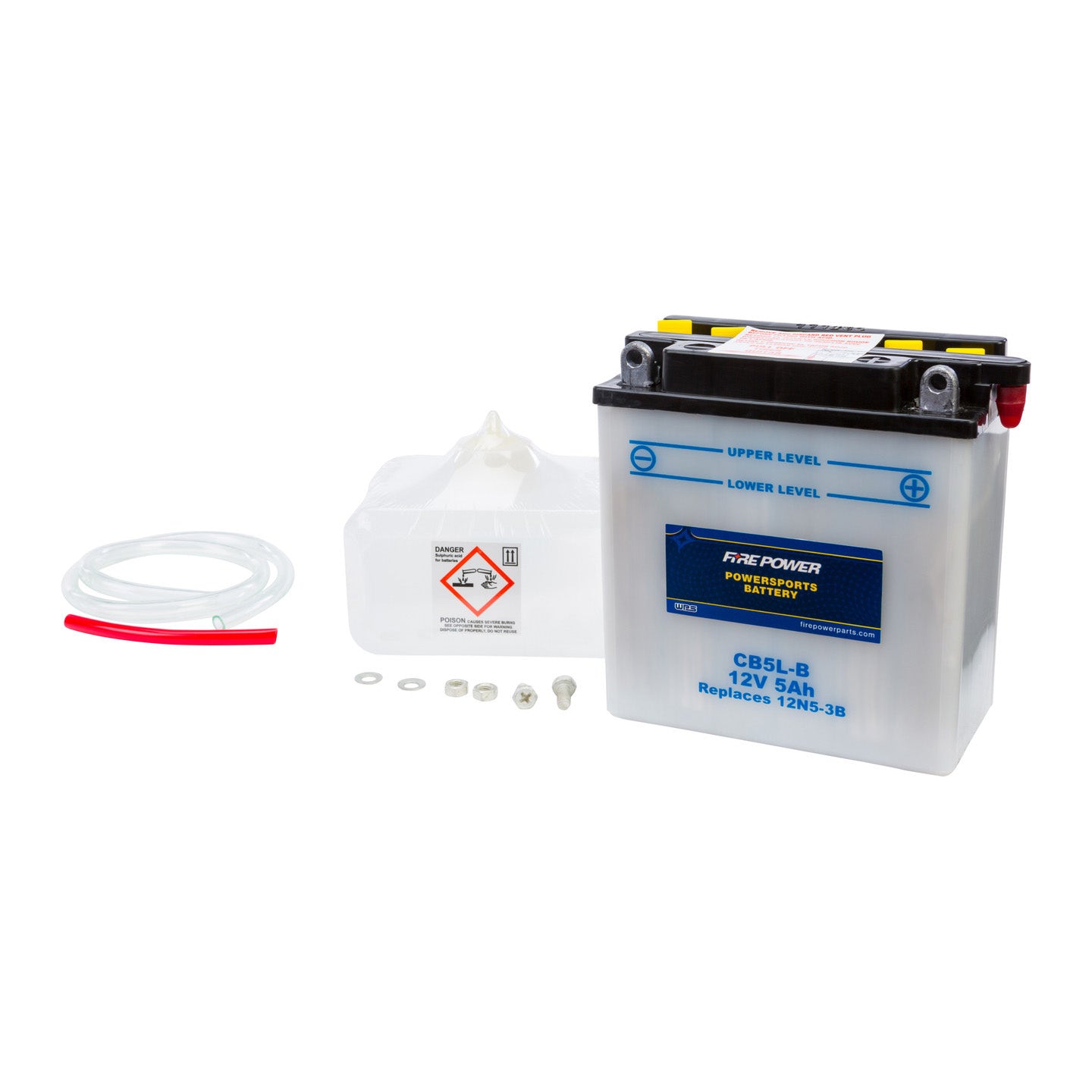 Fire Power 12V Heavy Duty Battery with Acid Pack CB5L-B