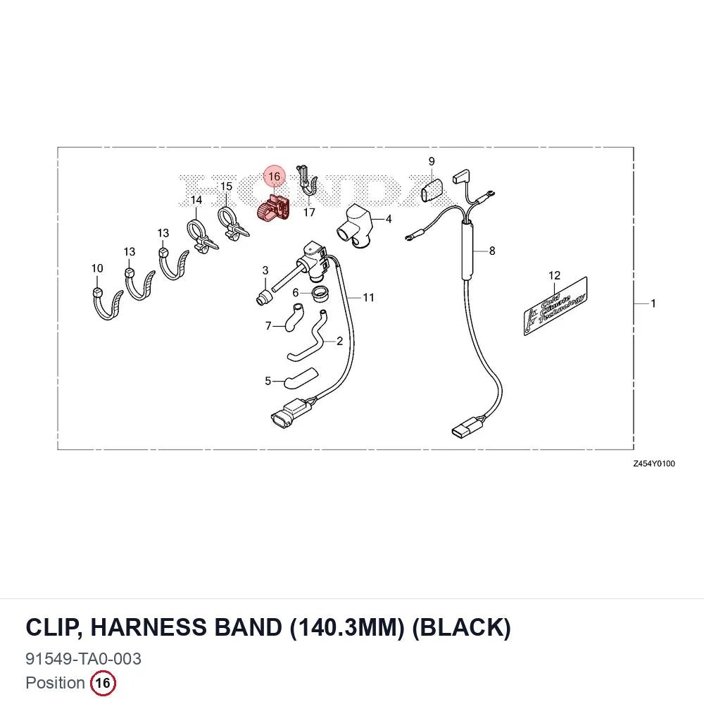 CLIP, HARNESS BAND (140.3MM) (BLACK)