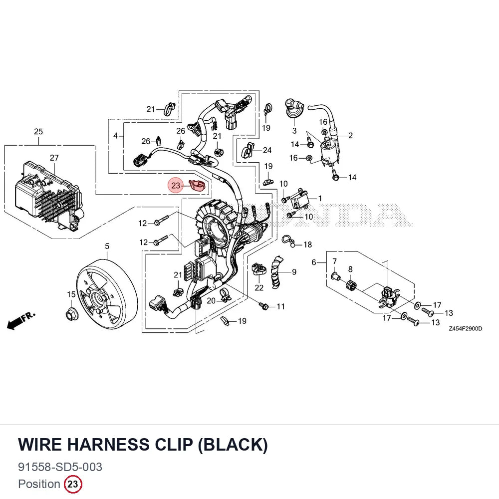 Wire harness clip (black)