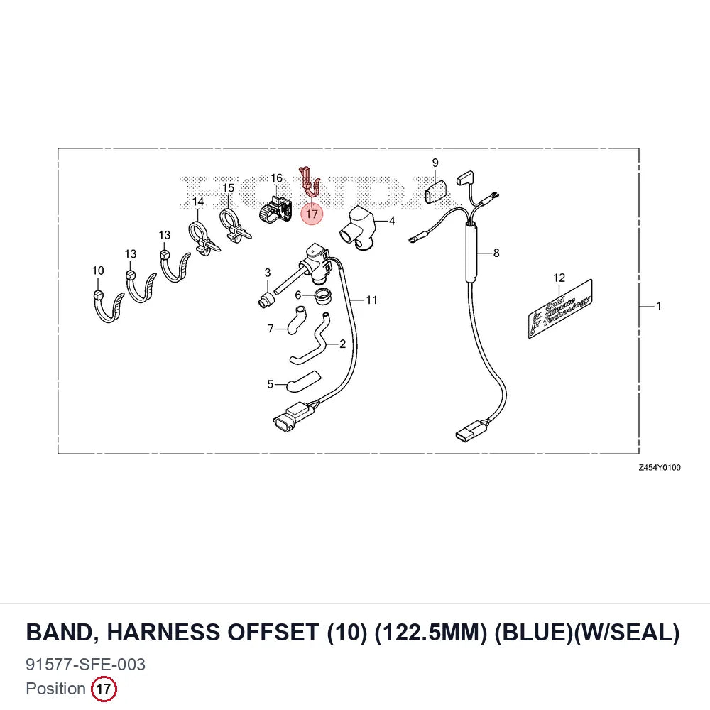 BAND, HARNESS OFFSET (10) (122.5MM) (BLUE)(W/SEAL)