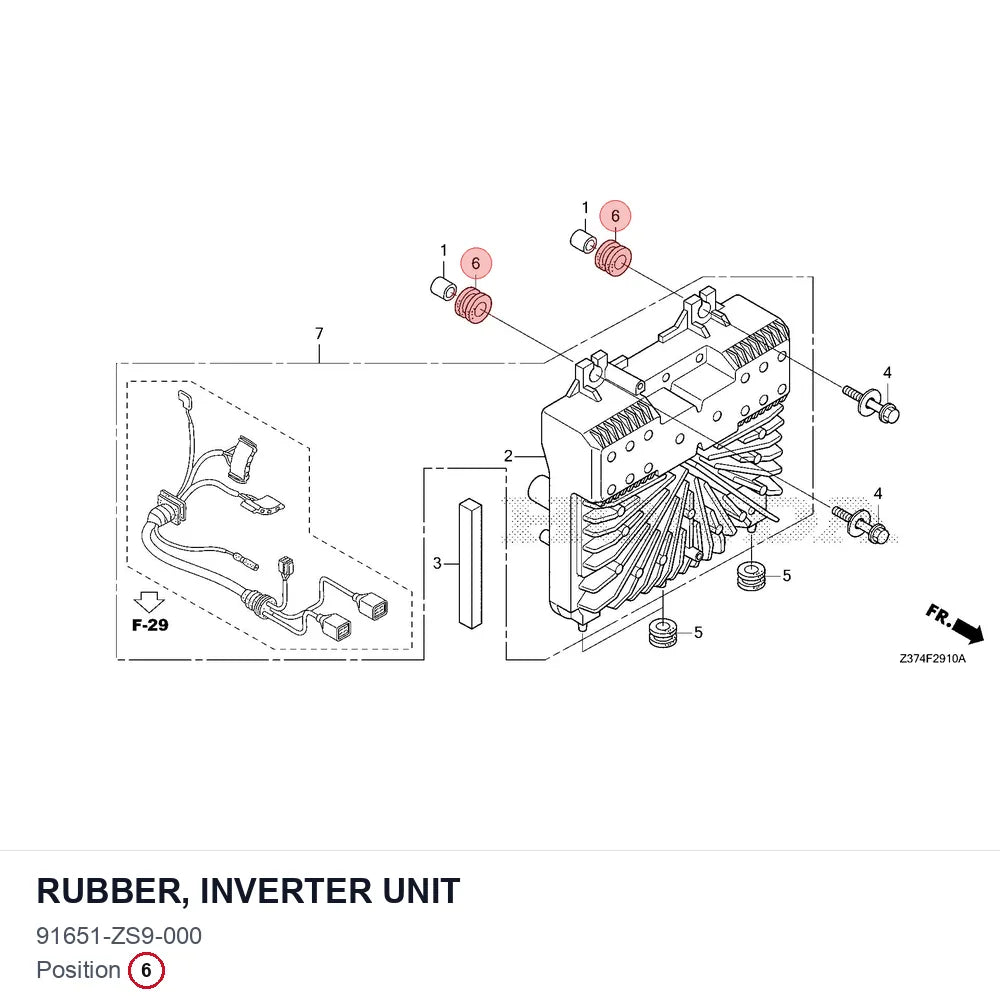 RUBBER, INVERTER UNIT