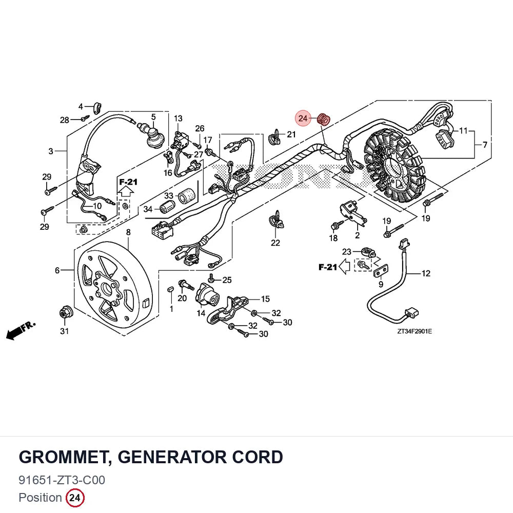 GROMMET, GENERATOR CORD