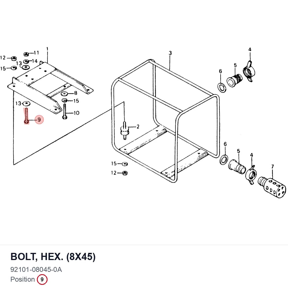 BOLT, HEX. (8X45)