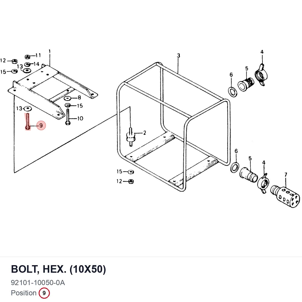 BOLT, HEX. (10X50)