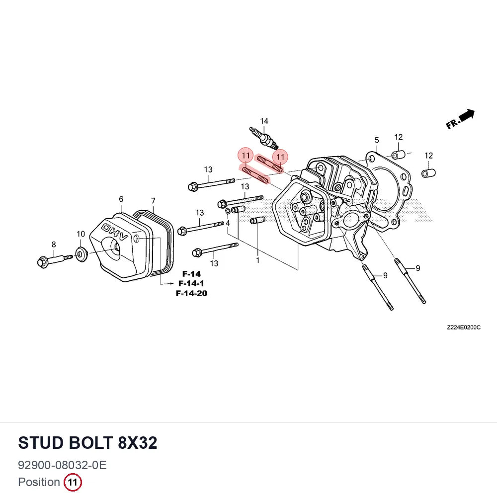 Stud bolt 8x32