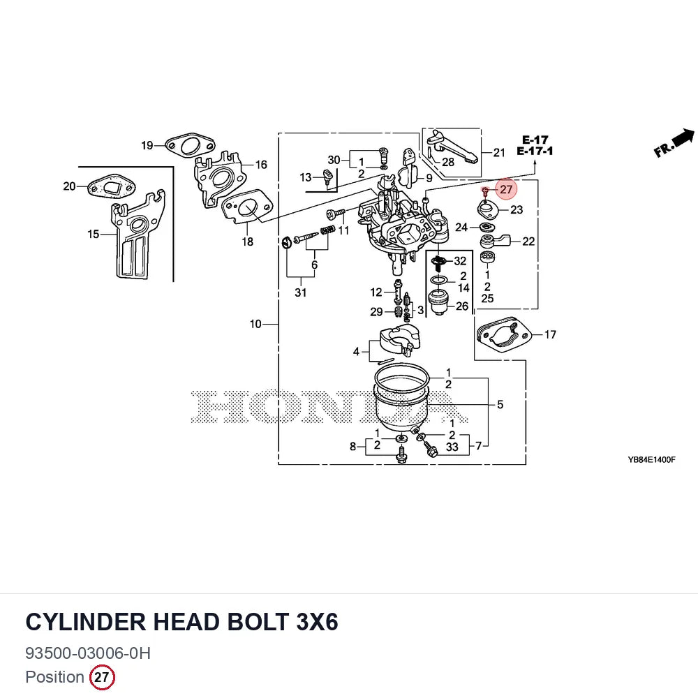 Cylinder head bolt 3X6