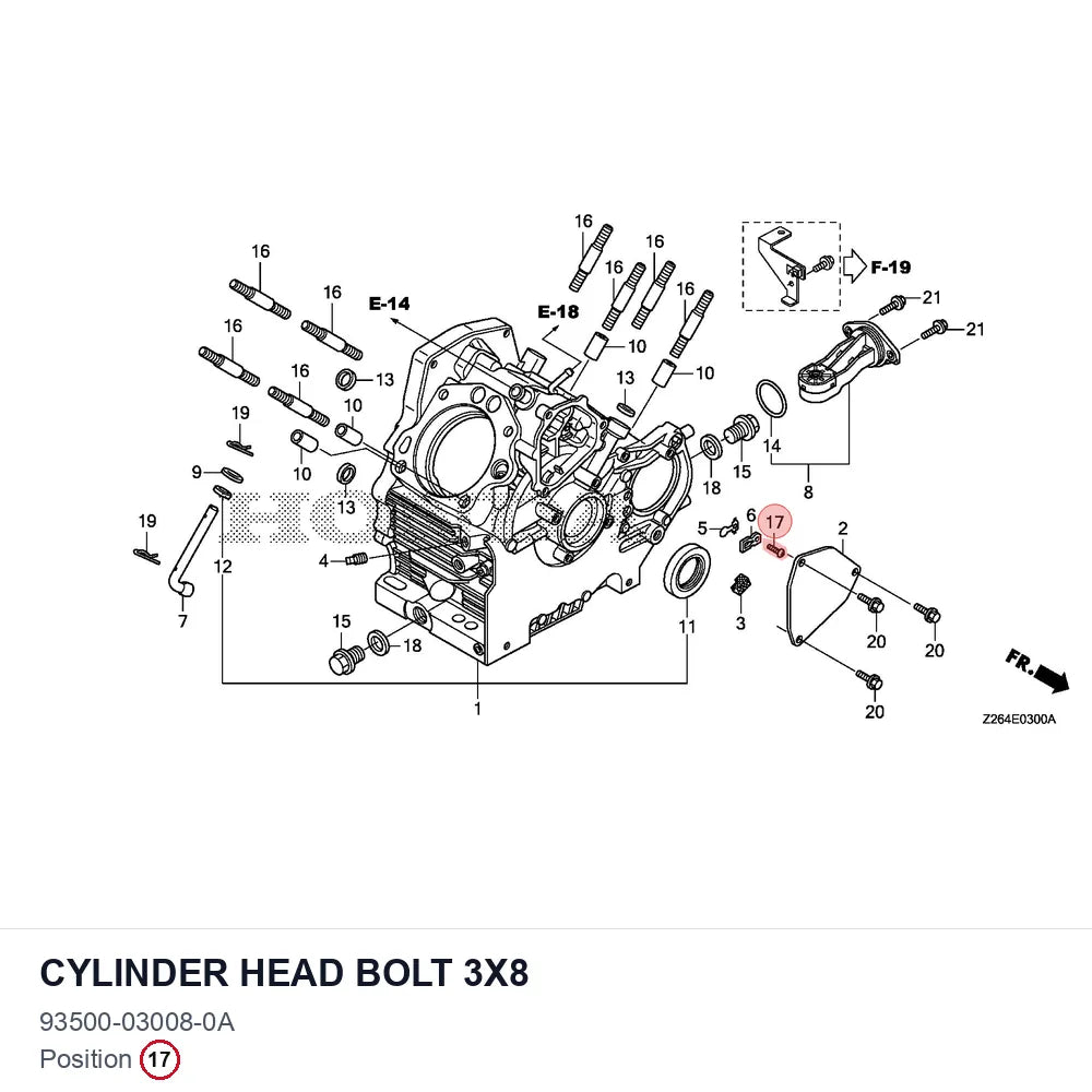 Cylinder head bolt 3X8