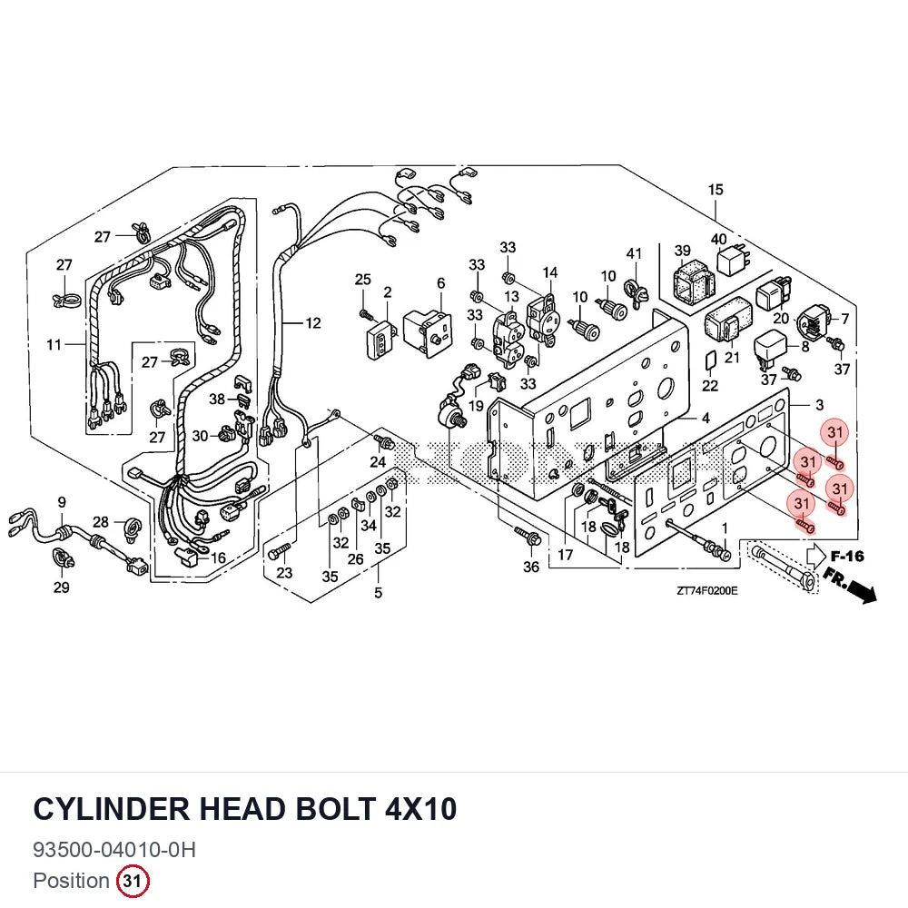 Cylinder head bolt 4X10